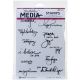 Ranger Just What to Say Dina Wakley Media Cling Stamps 6x9 inches Clear 1 Piece