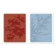 Sizzix Tim Holtz Texture Fades Alterations Collection Embossing Folders Brush Poinsettias And Winter Berries Set 1 Pack 2 Piece