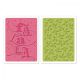 Sizzix Favorite Things Collection Textured Impressions Christmas Embossing Folders Fa La La Set 1 Pack 2 Piece