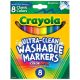 Crayola UltraClean Color Max Broad Line Washable MarkersClassic Colors 8Pkg