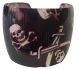 Halloween Wholesalers Wrist Band with Skull Crossbones Print Black