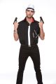Halloween Wholesalers Rough Rider Ganster Shirt Black and White Stripes
