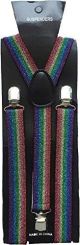 Halloween Wholesalers Suspenders Rainbow Glitter