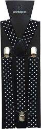 Halloween Wholesalers Suspenders Black with White Dots