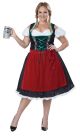 Women s Oktoberfest Fraulein Plus Size Costume Black Red 2XL
