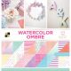 Card Stock 12 X 12 Inches Watercolor Ombre Premium Printed Cardstock Stack