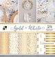 Single Sided Cardstock Stack 12 X 12 Inches Gold and White