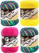 Lily Sugar n Cream Limited Edition 100 Percent Cotton Yarn Coordinated 4 Pack Psychedelic x 2 Hot Pink Sunshine
