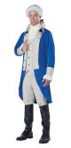 Men s George Washington Costume Blue Tan X Small