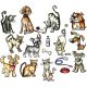 Sizzix Tim Holtz Mini Thinlits Die Crazy Cats And Dogs 1pack