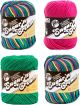 Spinrite Lily Sugar n Cream Limited Edition 100 Percent Cotton Yarn Coordinated 4 Pack Psychedelic Hot Pink Mod Green