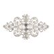 David Tutera Wedding Brooch Silver Swirl Diamond Shape With Rhinestones and Pearls