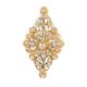 David Tutera Gold Bridal Applique Diamond Shape With Beading and Rhinestones