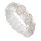 David Tutera White Satin Wedding Garter With Embellished Silver Oval Designs
