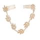 David Tutera Bridal Hair Chain Gold Grecian Leaves With Crystal Rhinestones
