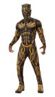 Men S Deluxe Erik Killmonger Battle Suit Muscle Chest Black Gold Standard