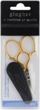 Gingher Gold Handled Epaulette Embroidery Scissors 3.5inch W Leather Sheath 1 Pack of 1 Piece