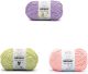 Bernat Baby Blanket BB Baby Lilac Yarn And Baby Blanket BB Lemon Lime Yarn And Baby Blanket BB Coral Blossom Yarn 1 Pack of 10.5oz 300g Polyester Super Bulky 220 Yards Knitting Crochet
