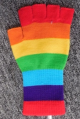Halloween Wholesalers Striped Short Fingerless Gloves Rainbow 2
