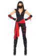 Women s Deadly Ninja Costume Black and Red Small