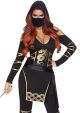 Leg Avenue 3 Piece Stealth Ninja Black Gold Small