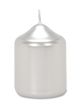 Mini Pillar Candle Metallic Silver 2 X 2.5 Inches