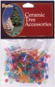 Ceramic Christmas Tree Accessories Medium Globe Pin Multi Color 0.25 Inch