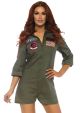 Leg Avenue Women s Top Gun Licensed Romper Flight Suit Costume Small