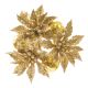 Christmas Decoration Poinsettia Glitter Gold Candle Ring 1 Pc
