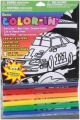 Velvet Color In Poster with markers Race Car 6 X 9 Inches 6 X 9 Inches