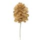 Glitter Pinecone Pick Gold 2.5 X 9 Inches