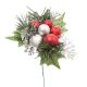 Floral Ornament Pick Silver Red 4.5 X 7.5 Inches