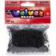 Flocked Pony Beads Black 6mm X 9mm