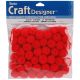 Acrylic Pom Poms Red 0.75 Inch