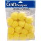 Acrylic Pom Poms Yellow 1.5 Inches