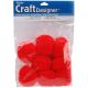 Acrylic Pom Poms Red 2 Inches