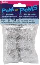 Tinsel Pom Poms White and Silver 1 Inch