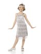 Karnival Costumes Roaring 20s 1920 Silver Flapper Dress Girl s Costume Small 3 4