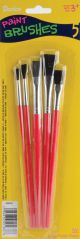 Paintbrush Set Red Handle Assorted Colors