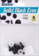 Shank Back Solid Eyes with Plastic Washers 6 mm Black Black