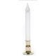 Led Taper Candle With Brass Plated Base And Timer White 8.5 Inches