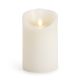 Flameless Candle Vanilla Scented Moving Flame Candle With Timer 4 Inch Ivory