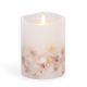 Flameless Pillar Candle With Seashells White Wax 4 X 5 Inches