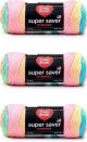 Red Heart Super Saver Burgundy Yarn 3 Pack of 198g 7oz Acrylic 4 Medium Worsted 364 Yards Knitting Crochet and Super Saver Yarn 3 Pack White 3 Count