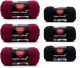 Spinrite Red Heart Super Saver Yarn 3 Pack Bundle Burgundy Black And More Pack of 6 Skein