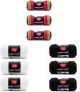 Spinrite Red Heart Super Saver Yarn 3 Pack Favorite Stripe 3 Count and Super Saver White Yarn and Super Saver Black Yarn 3 Pack of 198g/7oz Pack of 9 Skein