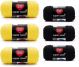 Spinrite Red Heart Super Saver Bright Yellow Yarn 3 Pack of 198g/7oz Acrylic 4 Medium (Worsted) 364 Yards Knitting/Crochet and Super Saver Yarn 3 Pack Black 3 Count Pack of 6 Skein