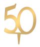Mirror Acrylic Number 50 Cake Topper Gold 4 Inch