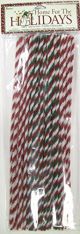 Chenille Stems 8Mm Red White Green Candy Cane Twists Big Value