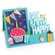 Sizzix Framelits Die Card Happy Birthday Stepups 1 pack 19 pieces